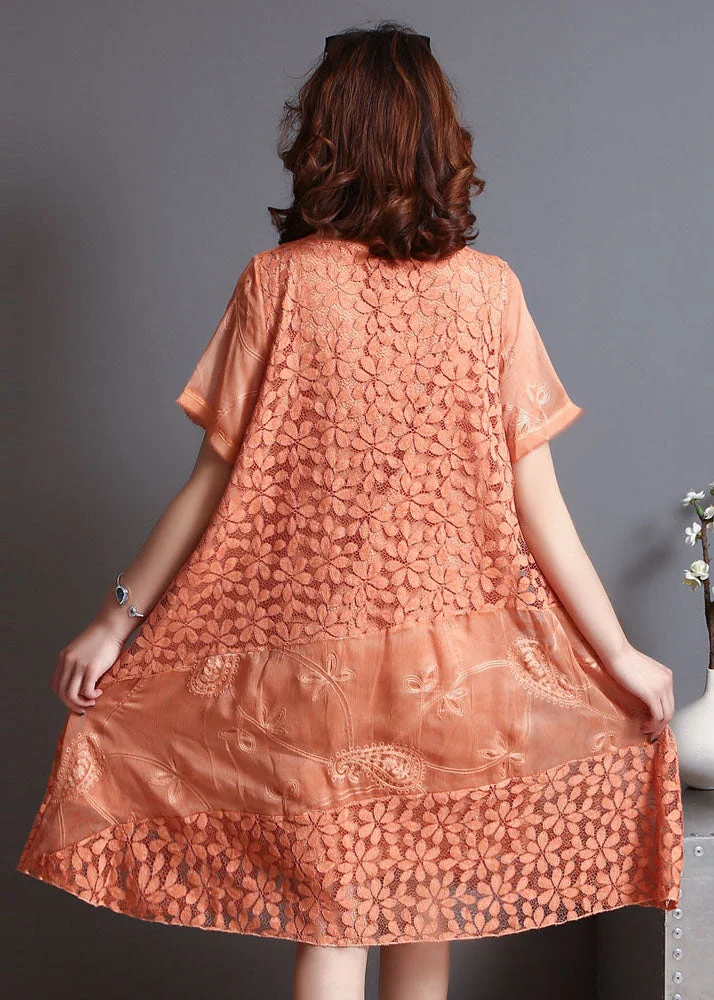 Women's Embroidered Patchwork Lace Dress Summer