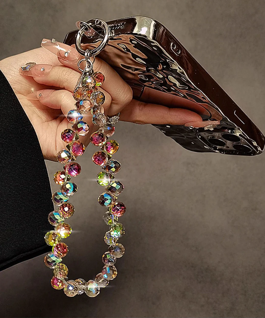 Rainbow Crystal Beaded Water Drops