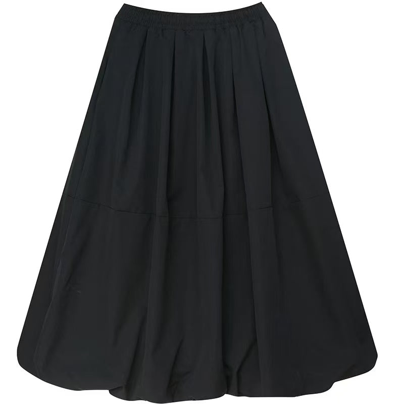 Women's High Waist Black Lantern Skirt Baidu