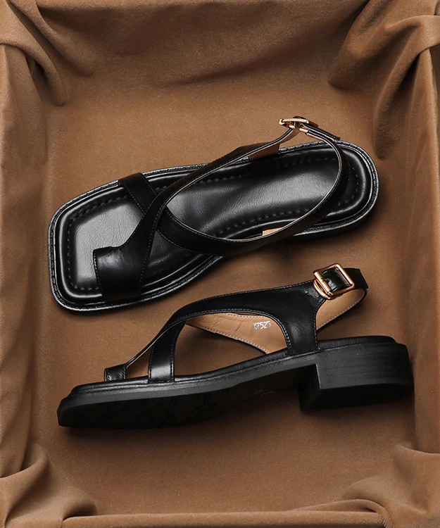 Women's Beach Flip Flops Thick Bottom Faux Leather Soft Patchwork Sandals