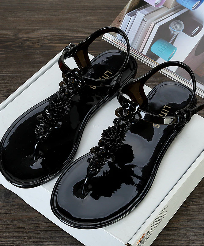 Green Floral Patchwork Beach Flip Flop Sandals