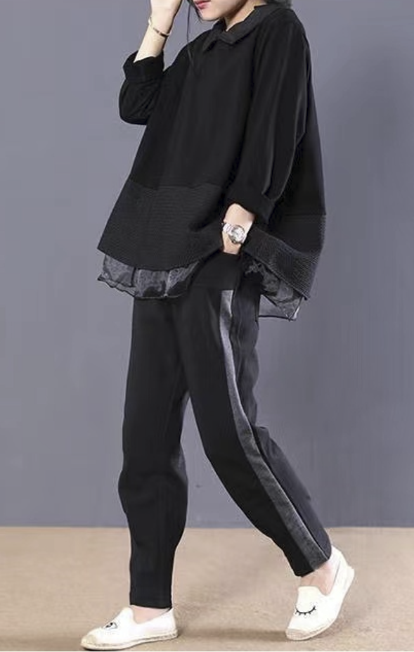 Fabric Patchwork Lapel Shirt