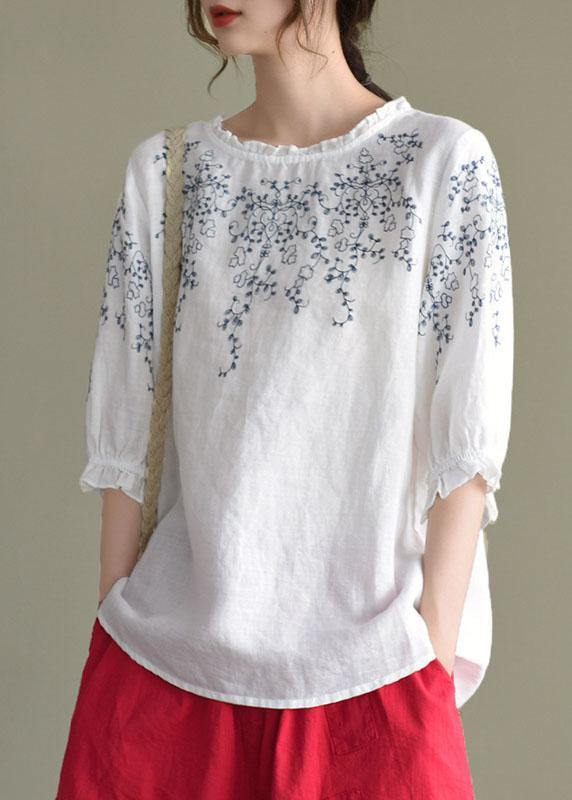 Lantern Sleeve Thin Linen Shirt