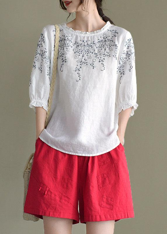 Lantern Sleeve Thin Linen Shirt