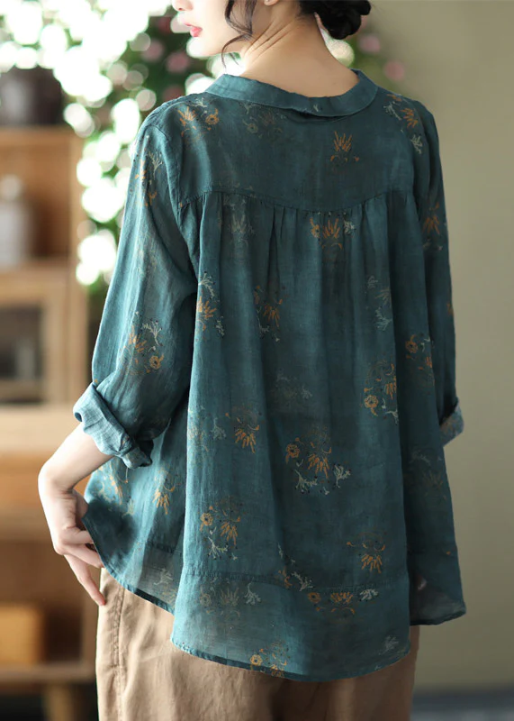 Vintage Printed Cardigan Shirt Long Sleeve