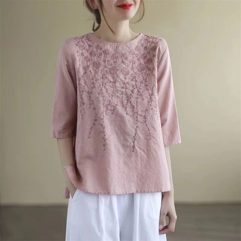 Collar Tattoo Floral Shirt Half Sleeve