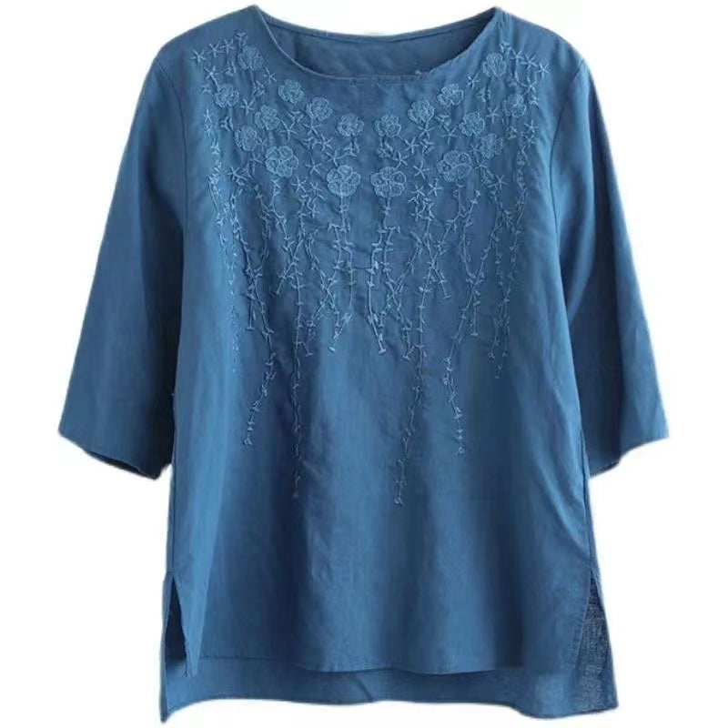 Collar Tattoo Floral Shirt Half Sleeve
