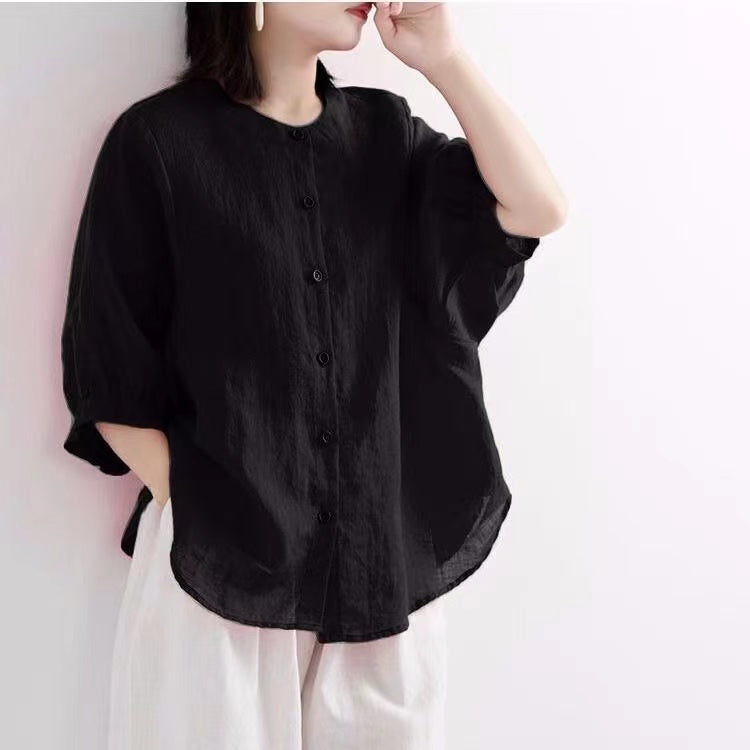 Vintage Lantern Sleeve Cardigan Shirt