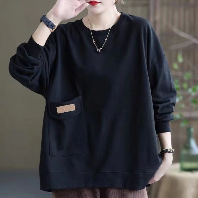 Versatile Loose Round Neck Sweatshirt