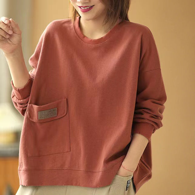 Versatile Loose Round Neck Sweatshirt