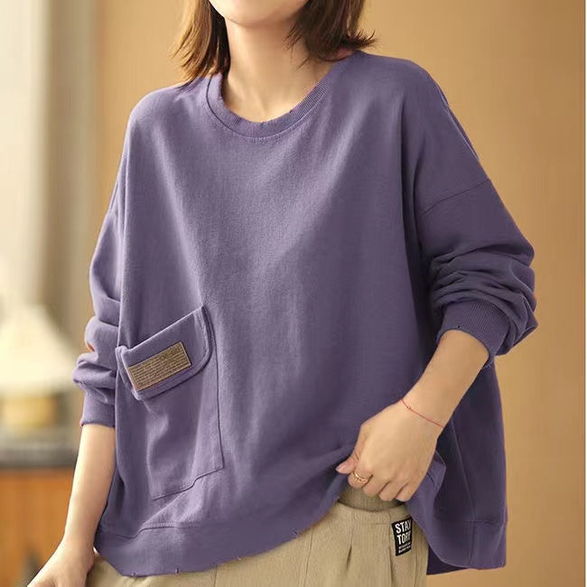 Versatile Loose Round Neck Sweatshirt