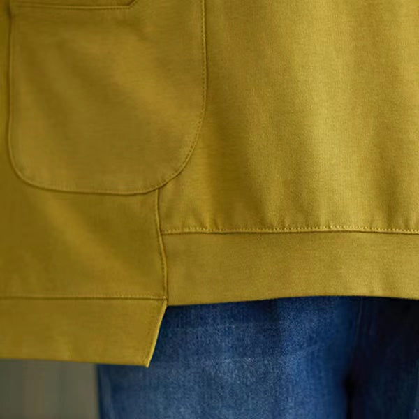 Simple Irregular Hem Round Neck Short Sleeve T-Shirt Top