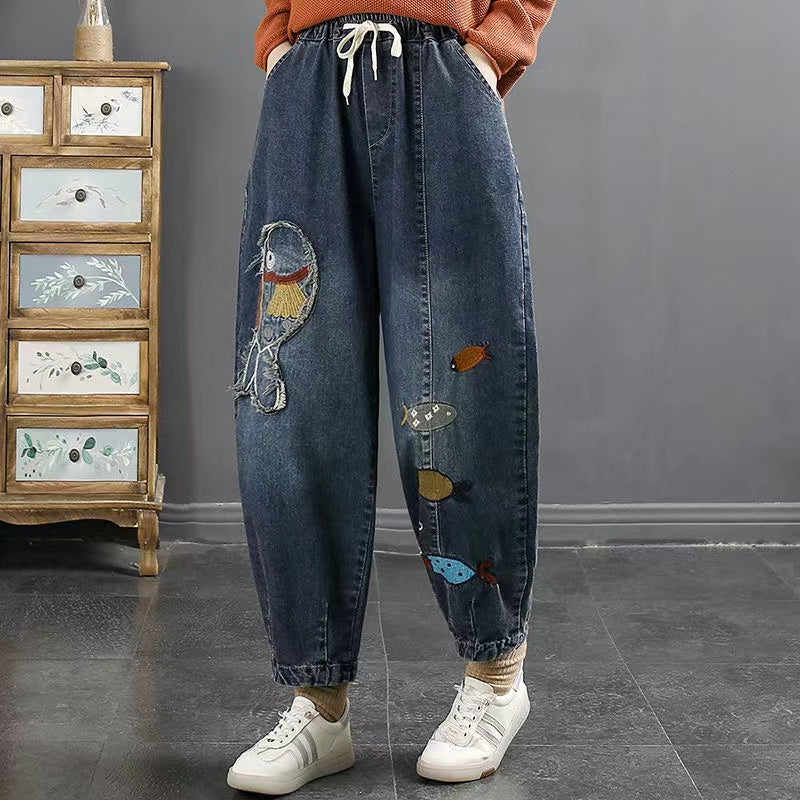 Embroidered Pocket Harlan Jeans