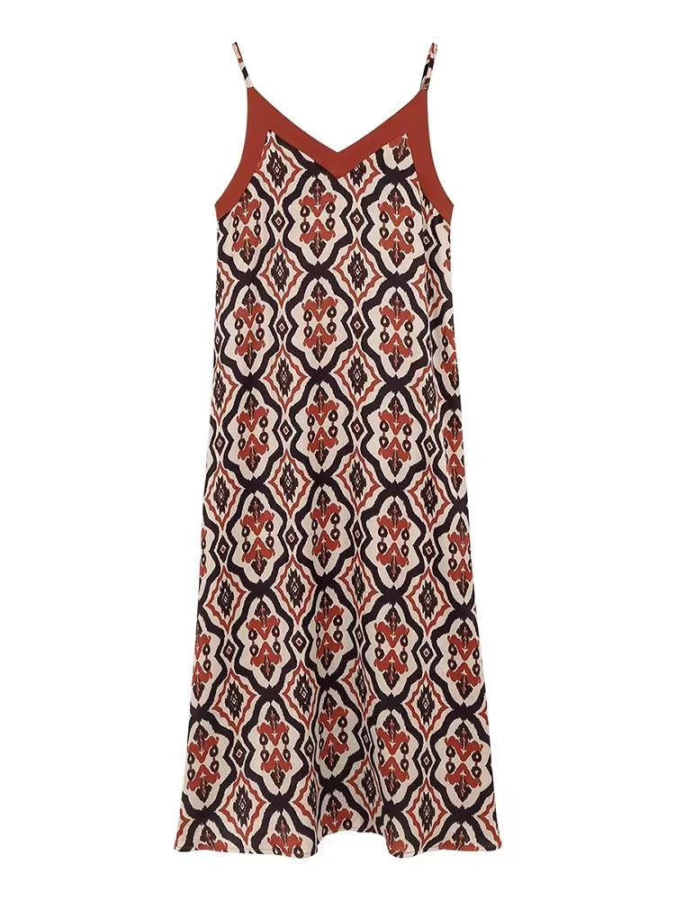 Bohemian Printed Beach Halter Dress