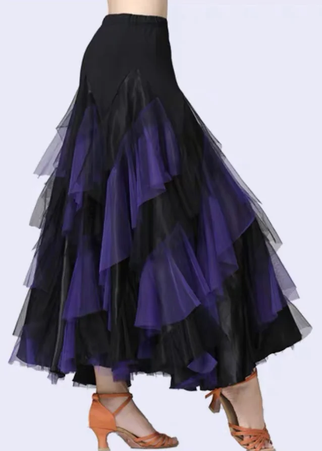 Italian Blue Pleated Patchwork Elastic Waist Tulle Halter Skirt