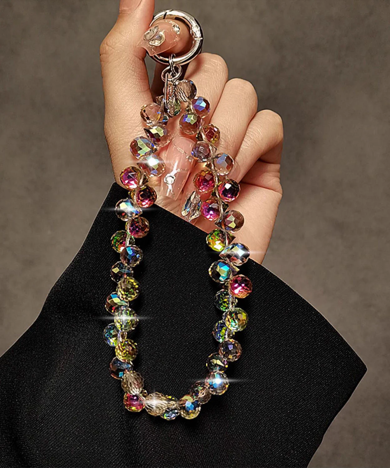 Rainbow Crystal Beaded Water Drops