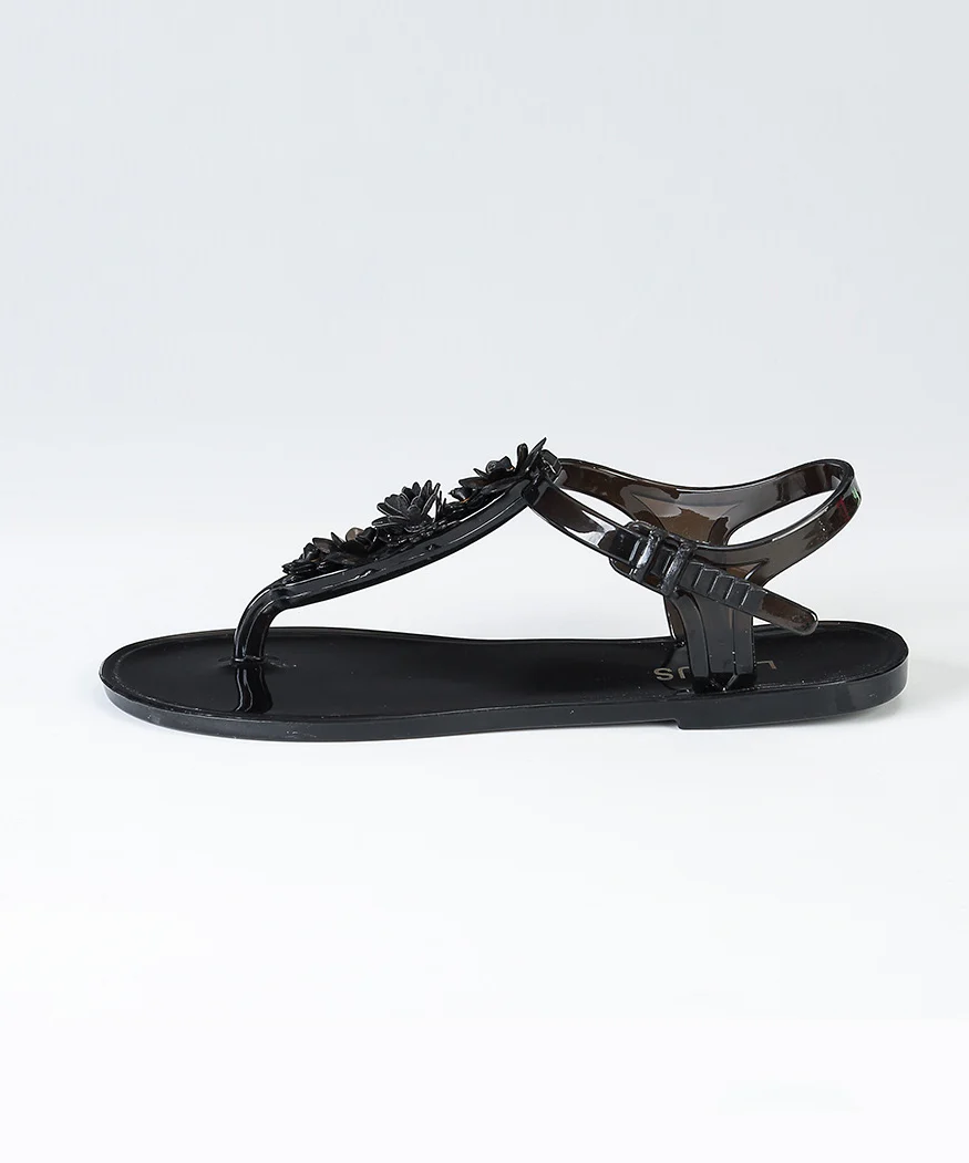 Green Floral Patchwork Beach Flip Flop Sandals