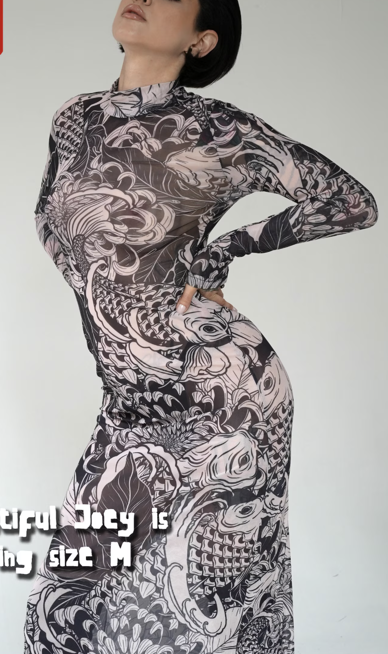 Tight sheer mesh dresses, see-through dresses