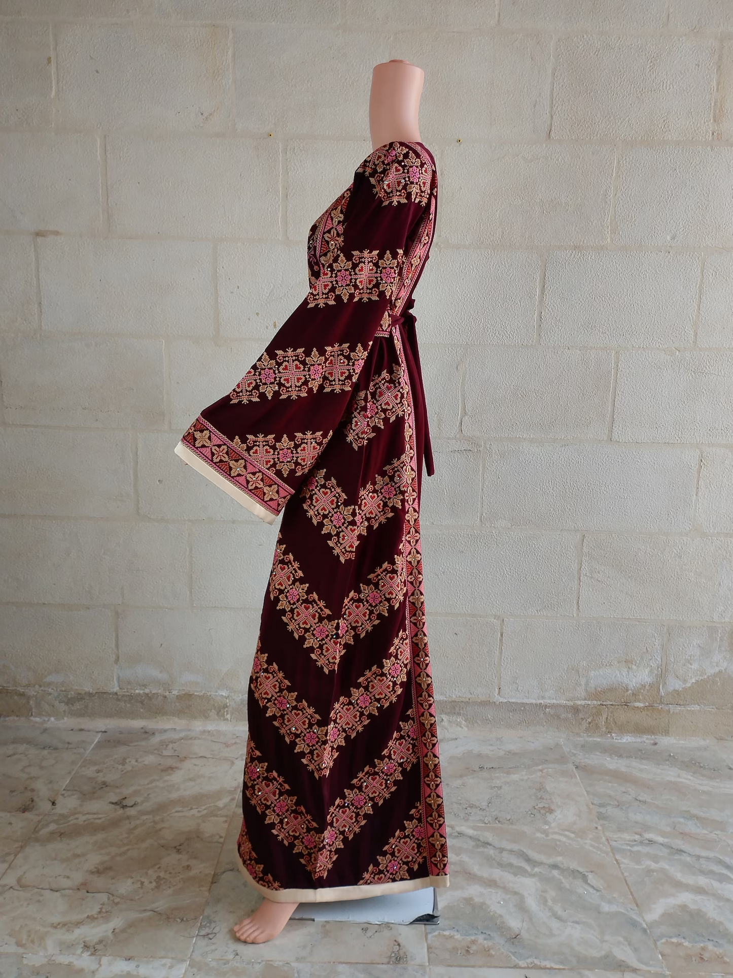 Plus Size Brown Embroidered Connection Dress