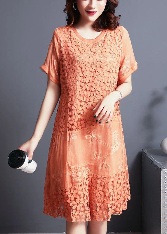 Women's Embroidered Patchwork Lace Dress Summer