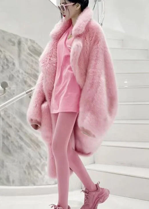 Women's Pocket Patchwork Plush Fur Coat