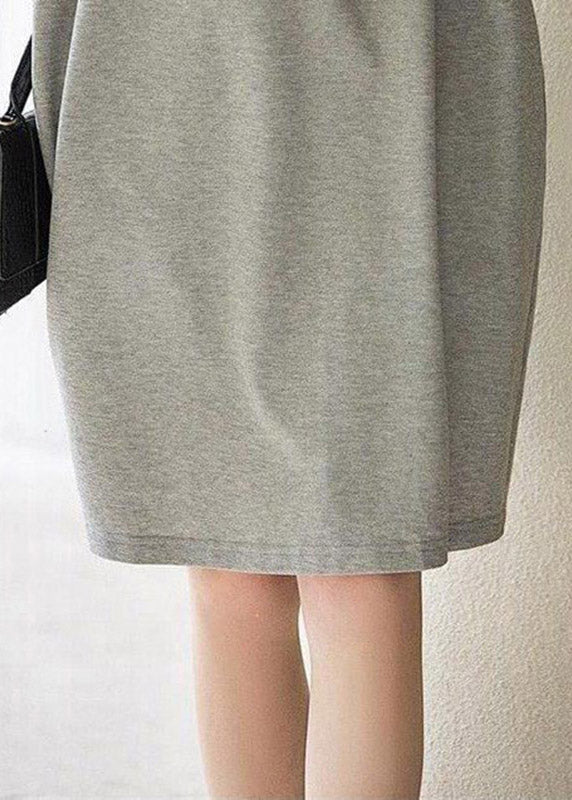 Clashing Black Peter Pan Collar Button Cotton Dress Short Sleeve