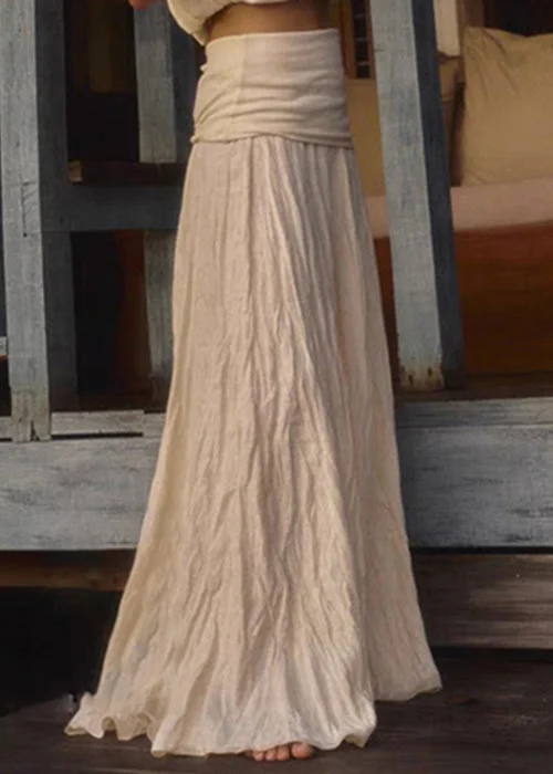 Women's Party Beach Beige Cotton High Waist Two Piece Sleeveless Set