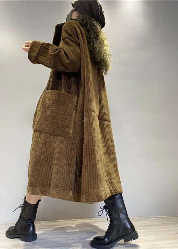 Women's Loose Pocket Button Corduroy Long Sleeve Jacket