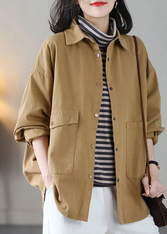 Elegant oversized pockets cotton coat