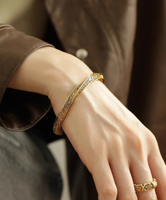 Women's Vintage Gold Antique Gold Bracelet Set of Two