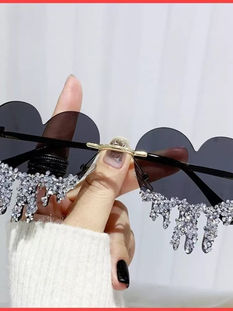 Women's Red Sunglasses Eyeglasses Cubic Zircon