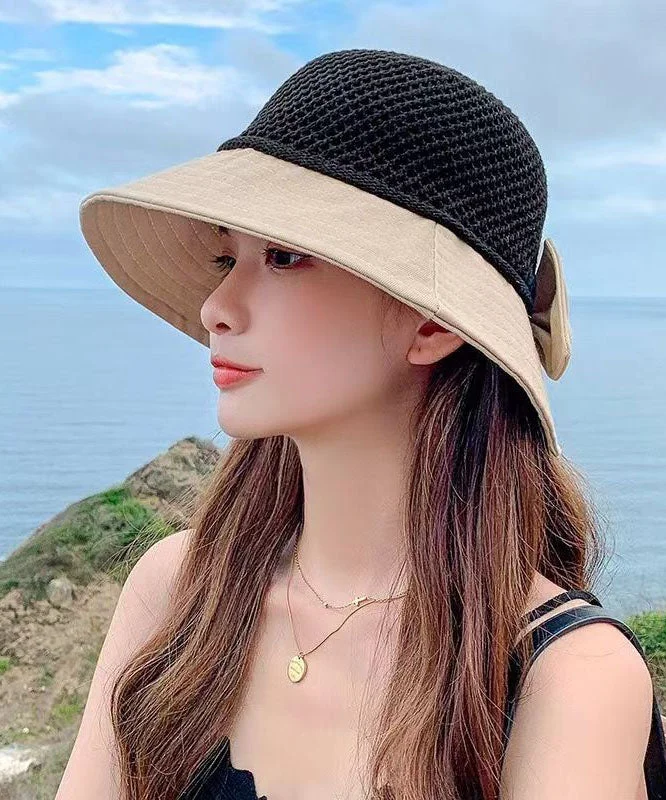 Yellow Patchwork Bow Shade Fisherman's Hat
