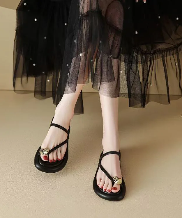 Women's New French Pointed Toe Black Slippers