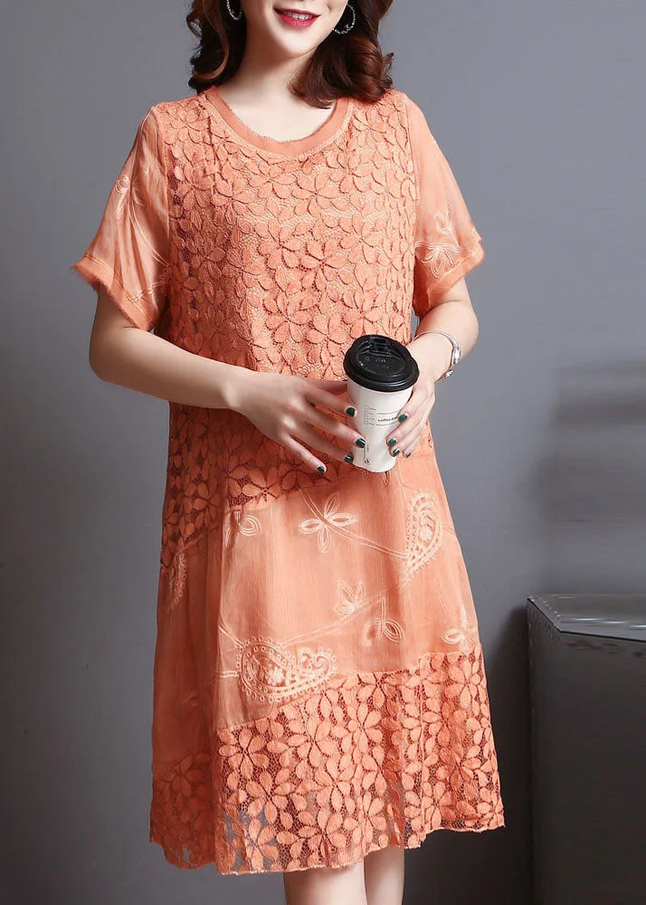 Women's Embroidered Patchwork Lace Dress Summer