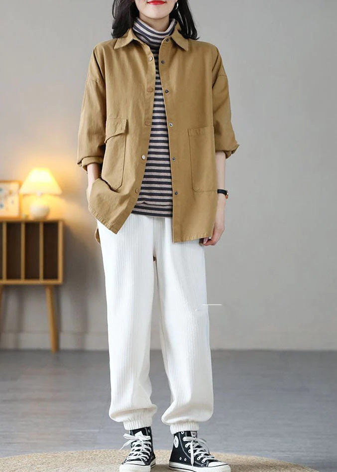 Elegant oversized pockets cotton coat