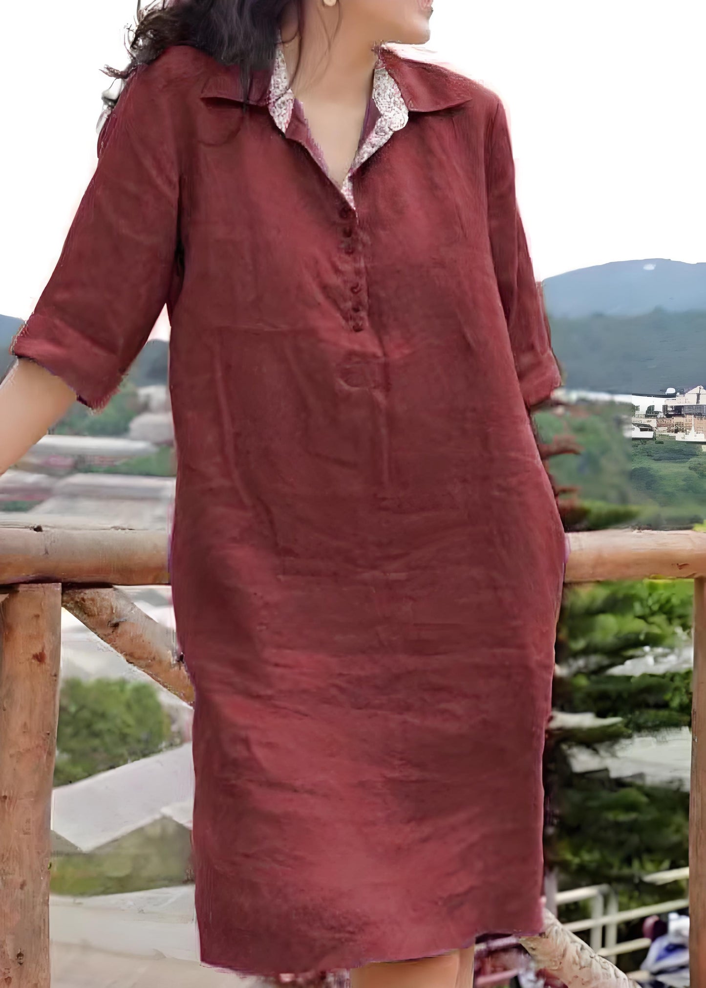 Women's Yellow Peter Pan Collar Patchwork Vacation Dress Summer