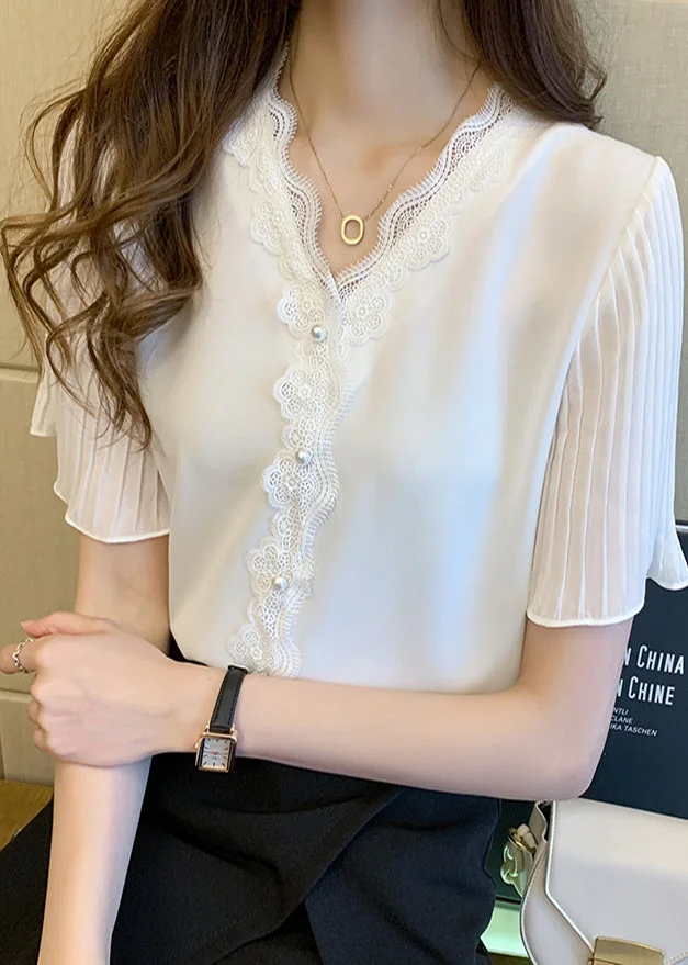 Pink Lace Patchwork Beaded Chiffon