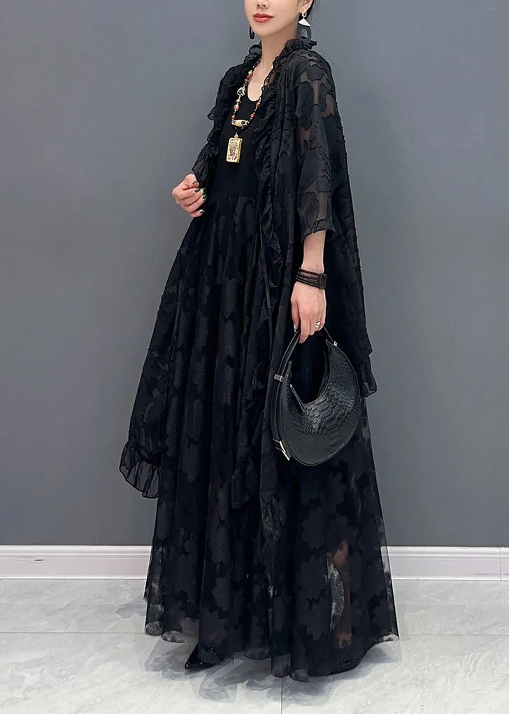 Women's ruffled lace tie splicing lace two-piece set Spring