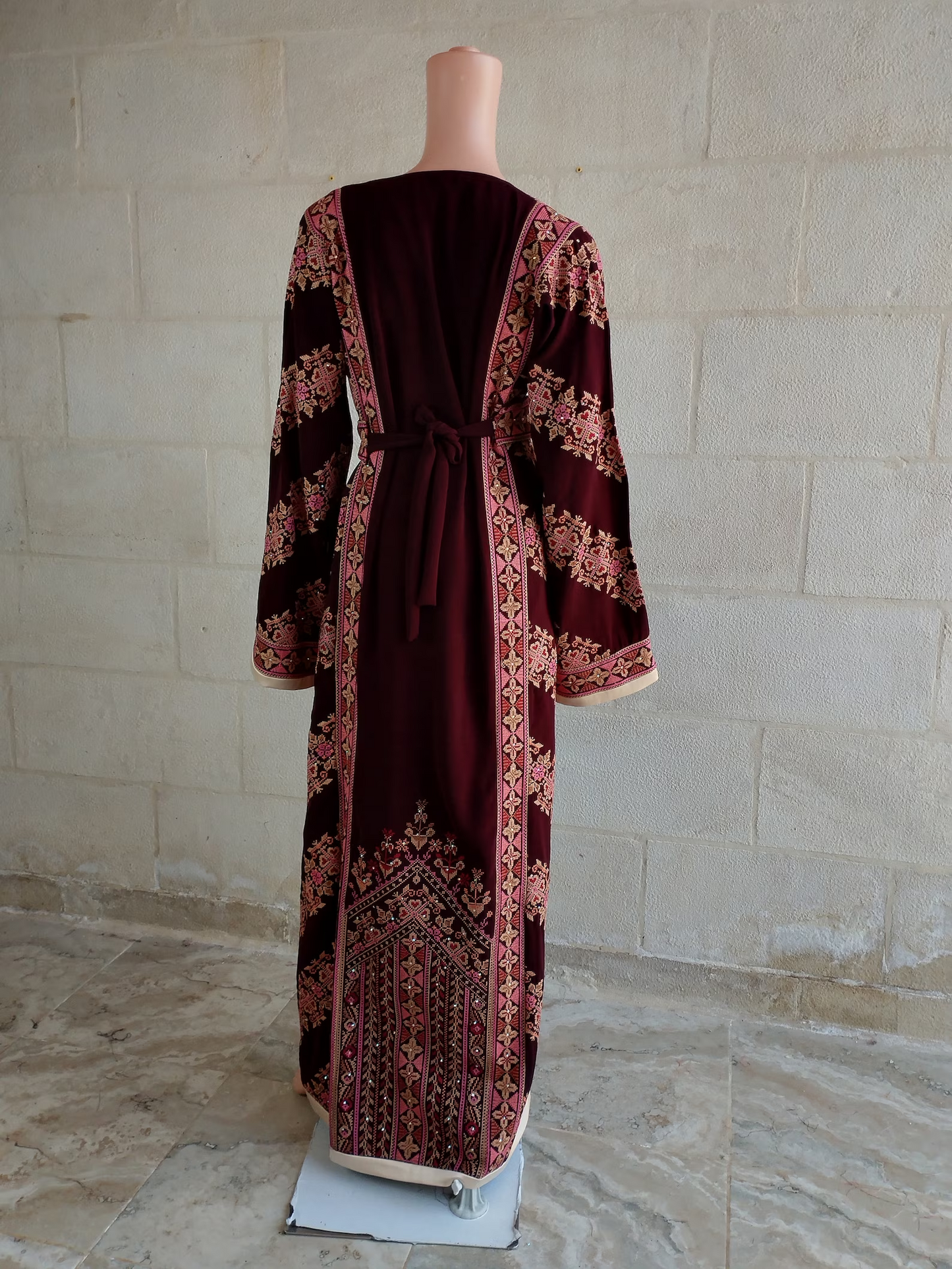 Plus Size Brown Embroidered Connection Dress