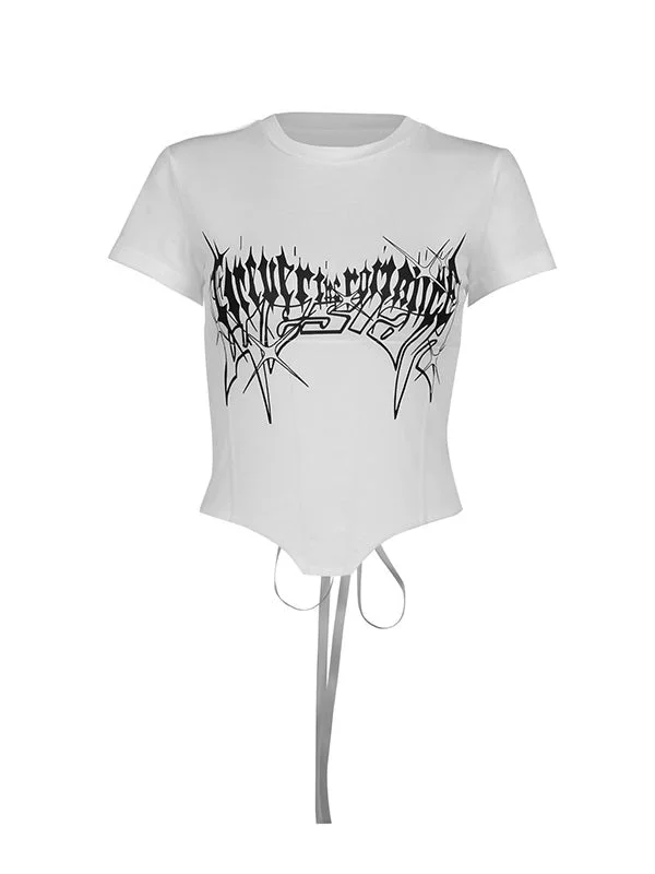Women's Punk Style Monogrammed Lace-Up Corset
