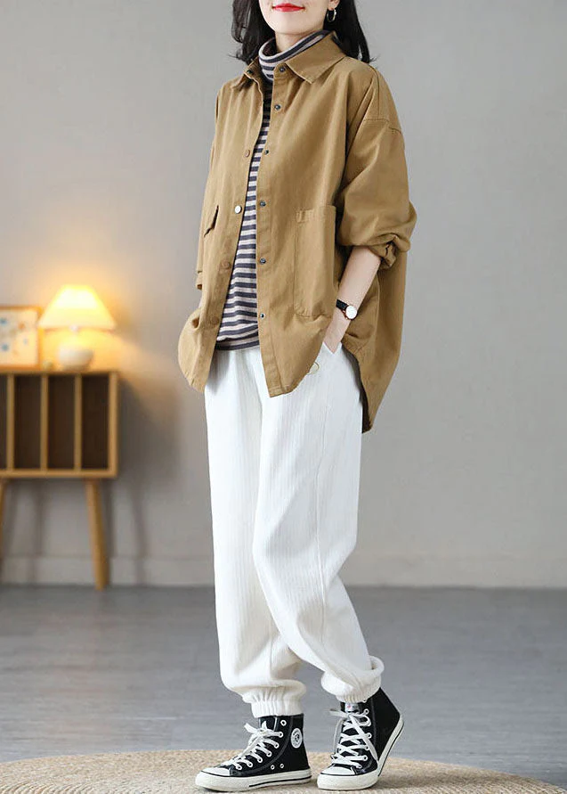 Elegant oversized pockets cotton coat