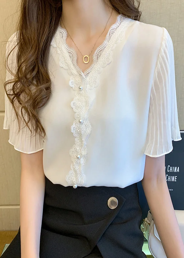Pink Lace Patchwork Beaded Chiffon