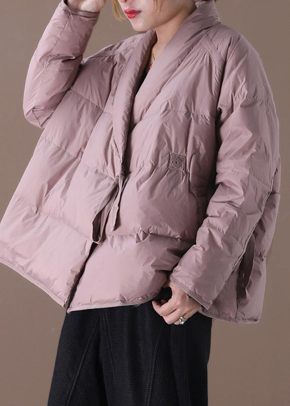 Elegant Asymmetric Black Standing Collar Thickened Duck Down Down Jacket