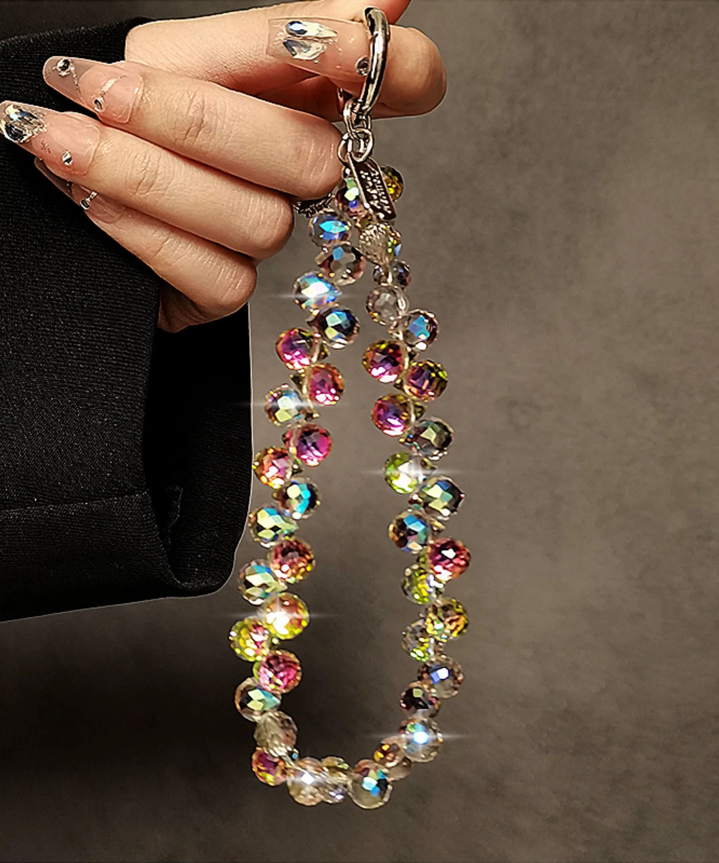 Rainbow Crystal Beaded Water Drops