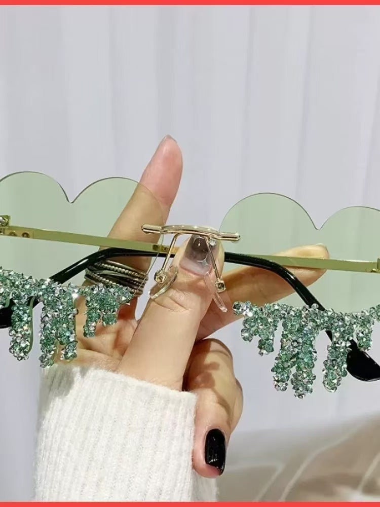 Women's Red Sunglasses Eyeglasses Cubic Zircon