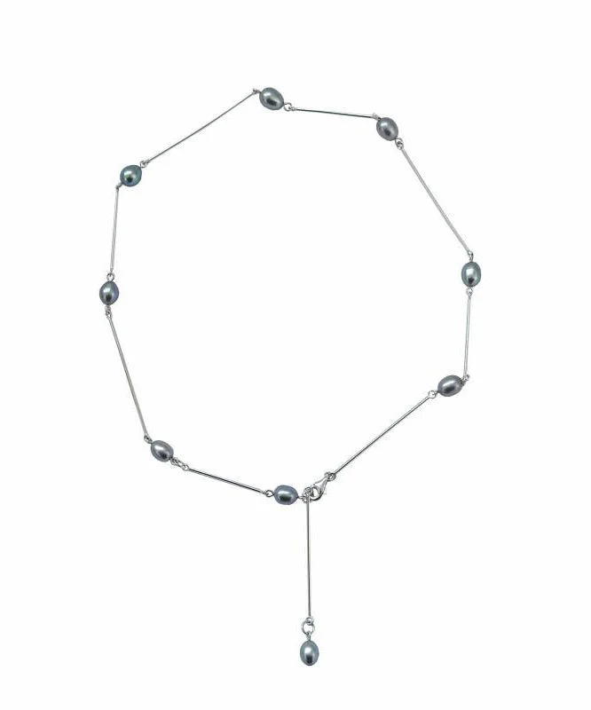 Women's Accessories Stainless Steel Pearl Lasso Necklace
