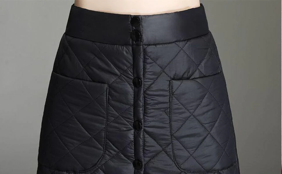 Feathered Cotton High Waisted Long Skirt