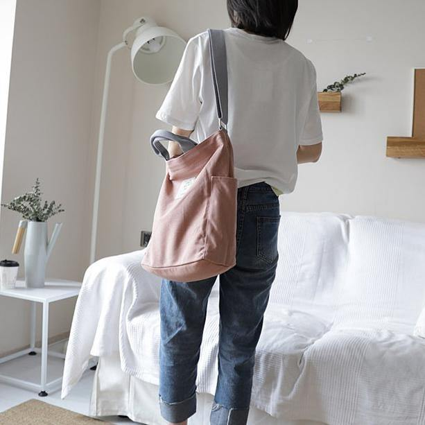 Vintage Casual Patchwork Canvas Shoulder