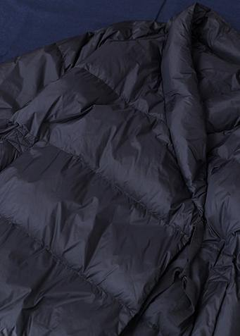 Elegant Asymmetric Black Standing Collar Thickened Duck Down Down Jacket