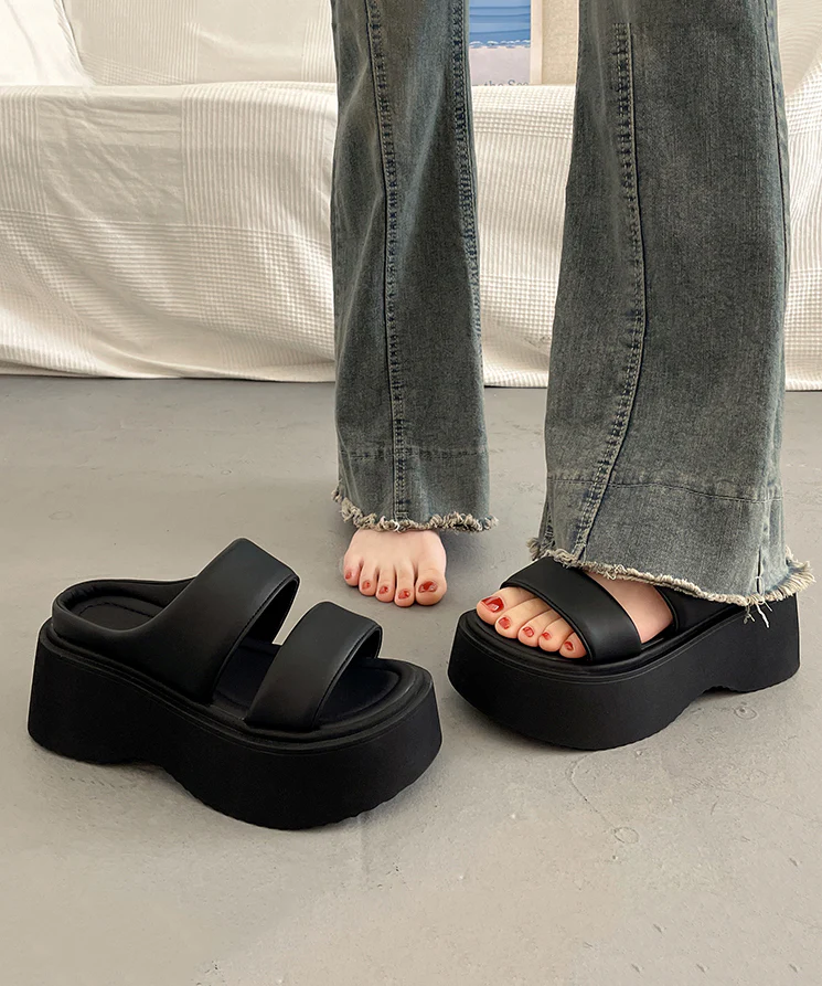 Silver Fashion Thick Bottom Open Toe Sandals
